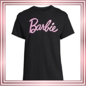 BARBIE 2XL Unisex Black & Pink T-Shirt